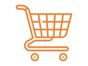 Einkaufswagen-Symbol orange